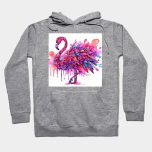 Abstract painting of a pink flamingo Hoodie